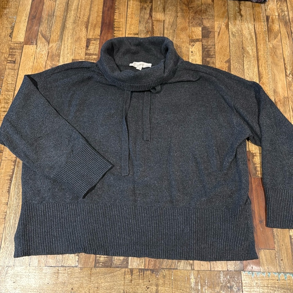 Gray Loft cowl-neck sweater